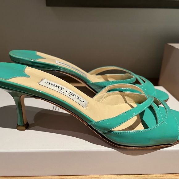 Jimmy Choo | Shoes | Vintage Jimmy Choo Aqua Kitten Heel | Poshmark